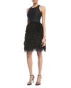 Blair Sleeveless Dress W/ Feather