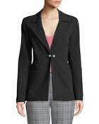 Pearlescent-button Seamed Crepe Blazer