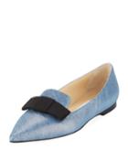 Gala Metallic Denim Flat