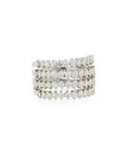 14k White Gold 4-row Diamond Ring,