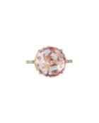 14k Rose Gold Round 12mm Rose De France Ring W/ Diamonds,