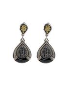Asteri Pave Black Diamond & Onyx Double-drop Earrings