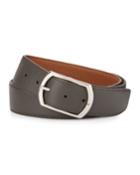 Reversible Leather Belt, Gray To