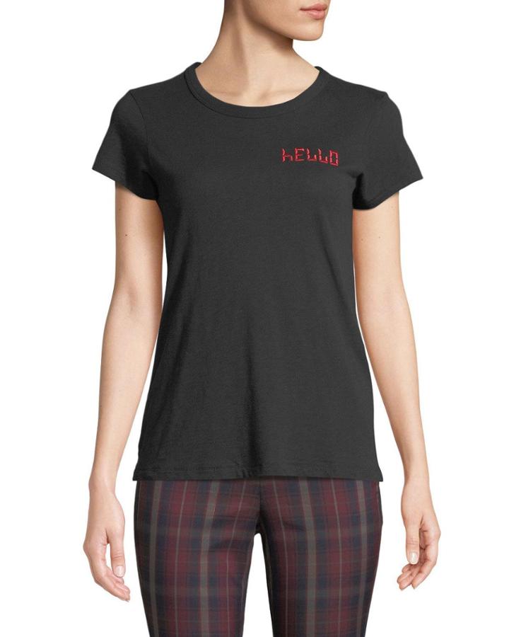 Hello Crewneck Cotton Tee