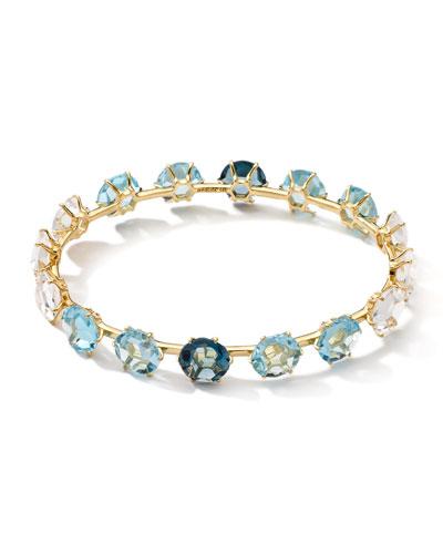 Gemma 18k Blue Topaz & Quartz Bangle