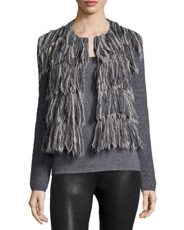 Long-sleeve Fringe-front Jacket