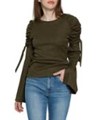 Lindell Ruched Bell-sleeve