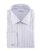 Ground-stripe French-cuff Dress