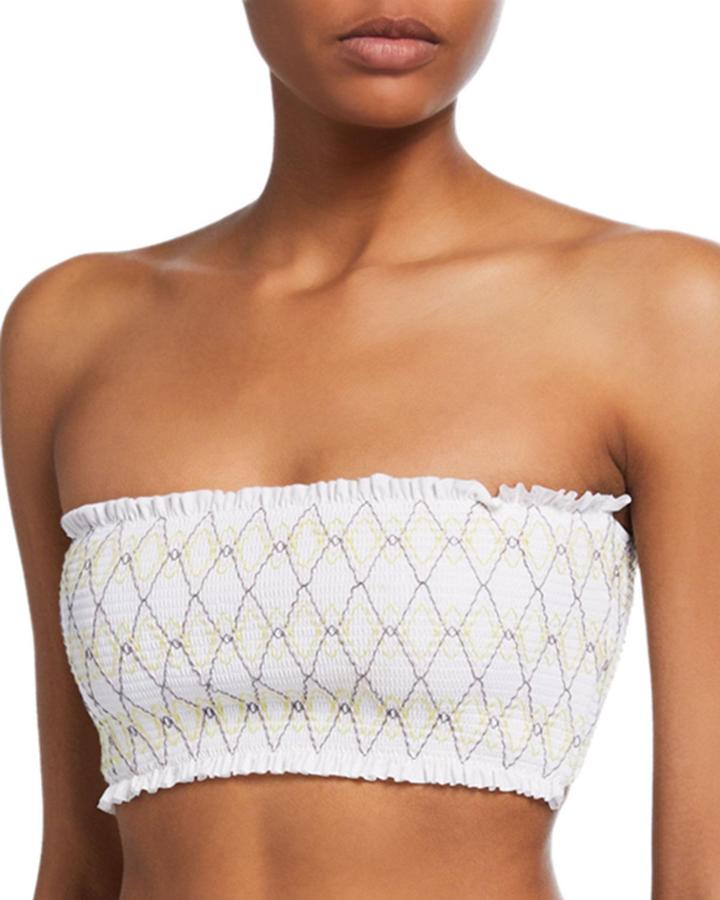 Deia Smocked Wide Bandeau Bikini Top