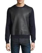 Leather-front Cashmere-blend
