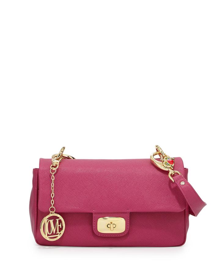 Love Moschino Saffiano Owl-handle Faux-leather Shoulder Bag, Fuchsia (pink), Women's