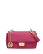 Love Moschino Saffiano Owl-handle Faux-leather Shoulder Bag, Fuchsia (pink), Women's