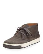Abe 2 Suede Chukka Sneaker With Leather Trim, Gray
