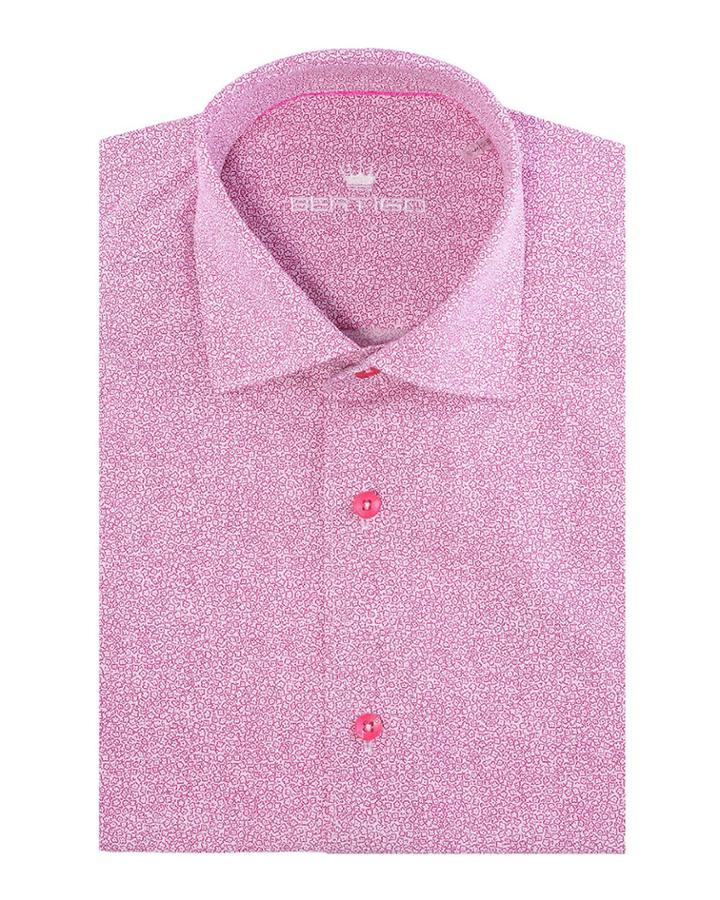 Men's Stanley Short-sleeve Poplin Micro Abstract Floral Print
