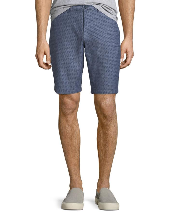 Men's Star-print Chambray Oxford