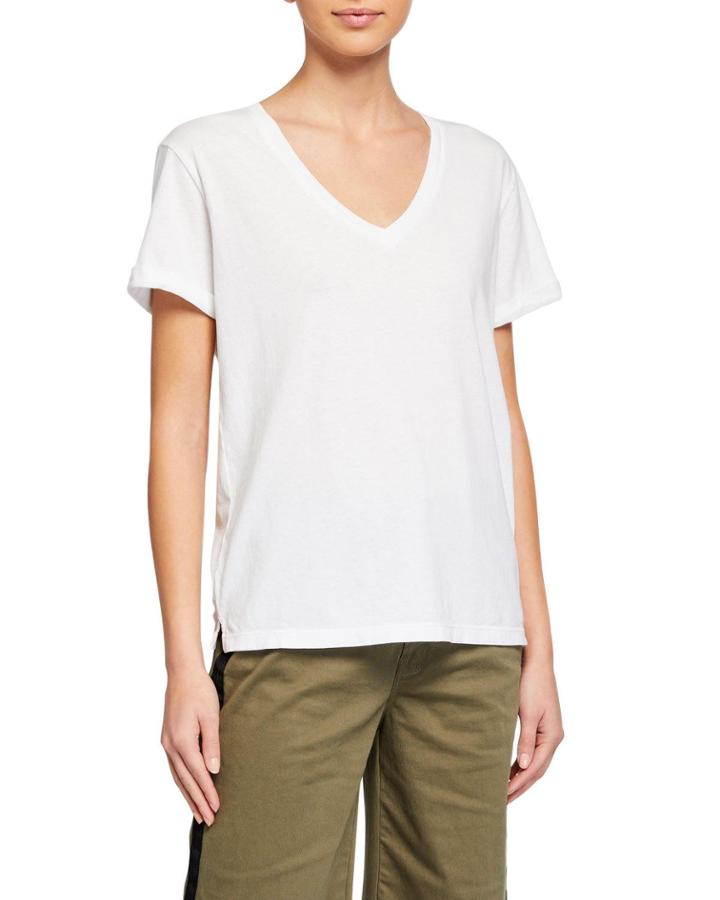 Cuff-sleeve Cotton T-shirt