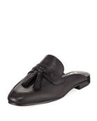Paris 2 Leather Tassel Mule Flat, Black/multi