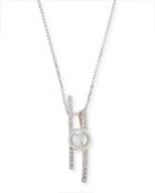 Pearly Pav&eacute; Crystal Bar Necklace