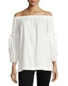 Tie-sleeve Off-the-shoulder Blouse