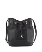 Textured Large Drawstring Bucket Bag