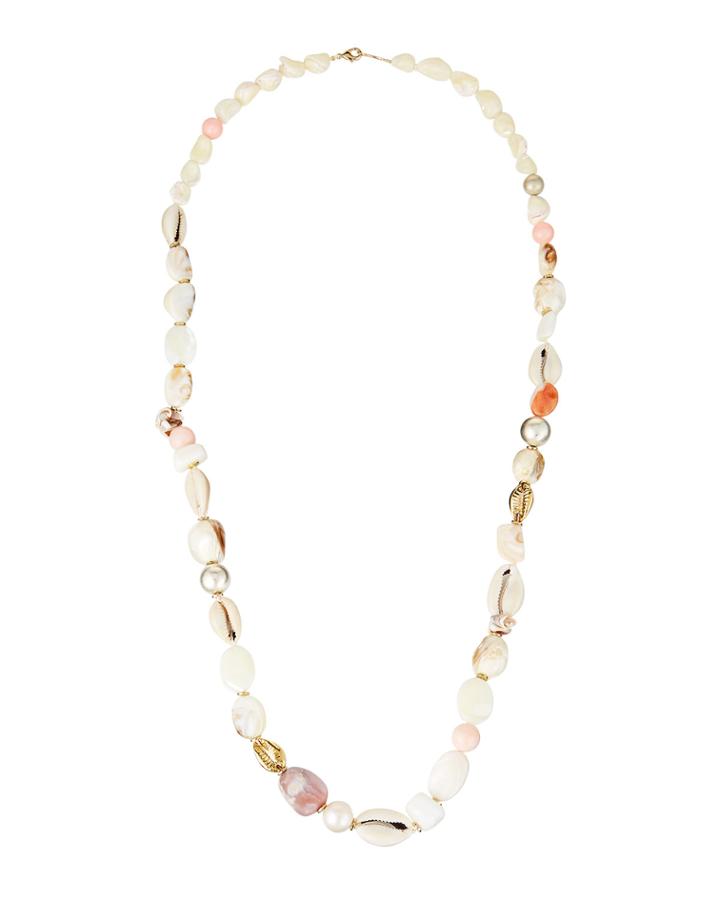 Long Shell Knotted Necklace,