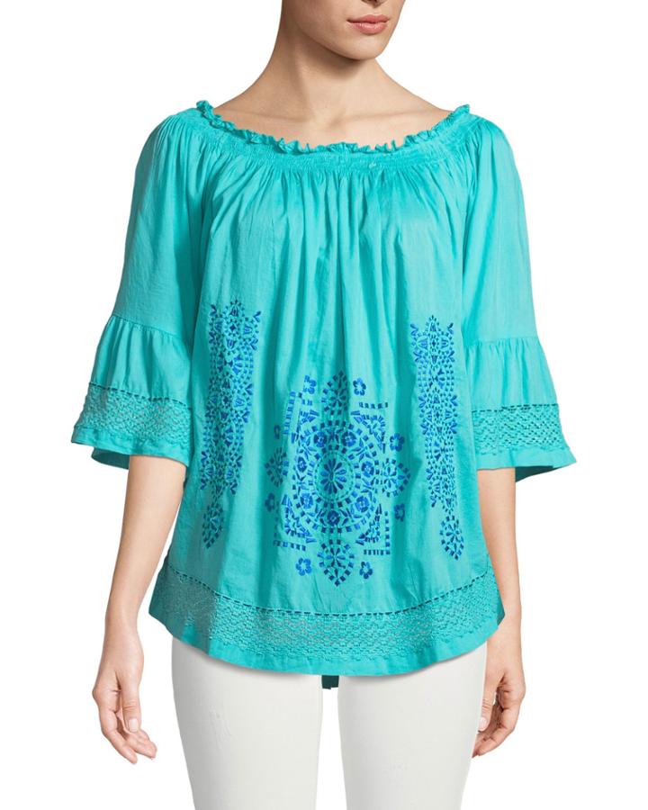 Riverview Embroidered Voile Blouse