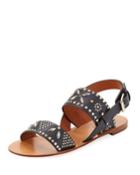 Flat Embellished Leather