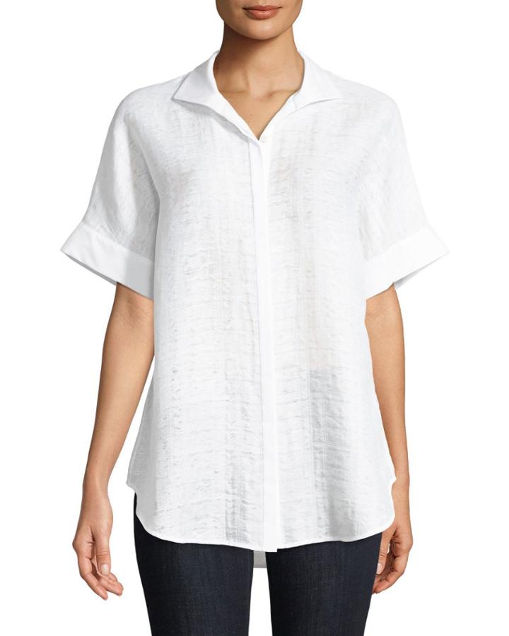 Marlis Short-sleeve Button-front Top