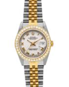 Pre-owned 26mm Diamond Oyster Perpetual Datejust Watch In Two-tone And White
