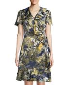 Moby Floral-print Ruffled Wrap Dress