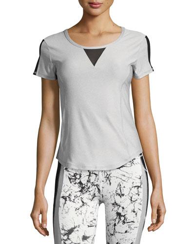 Back Mesh Short-sleeve Top