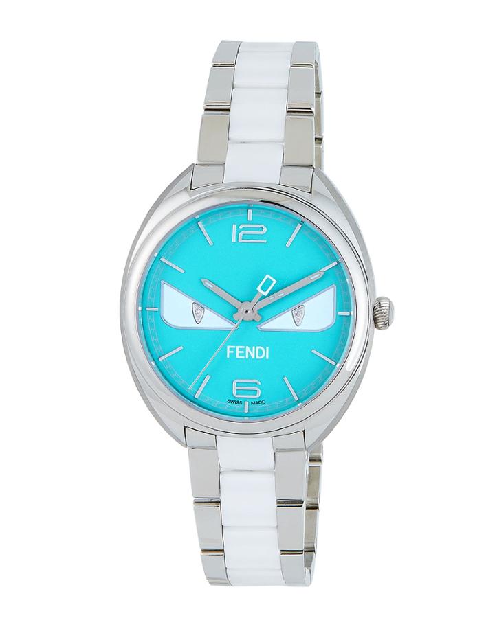 34mm Momento Bug Watch W/ Diamonds, Teal