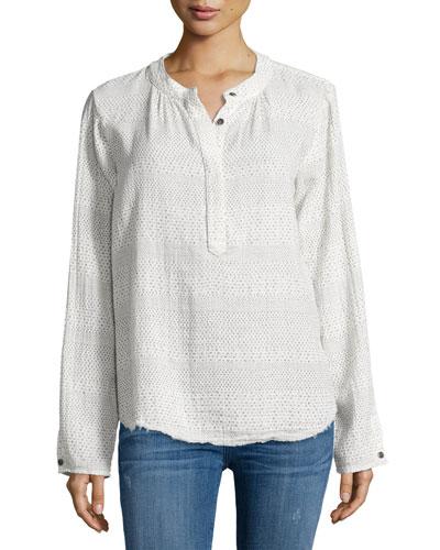 Sunview Ditsy Blouse, Dirty White