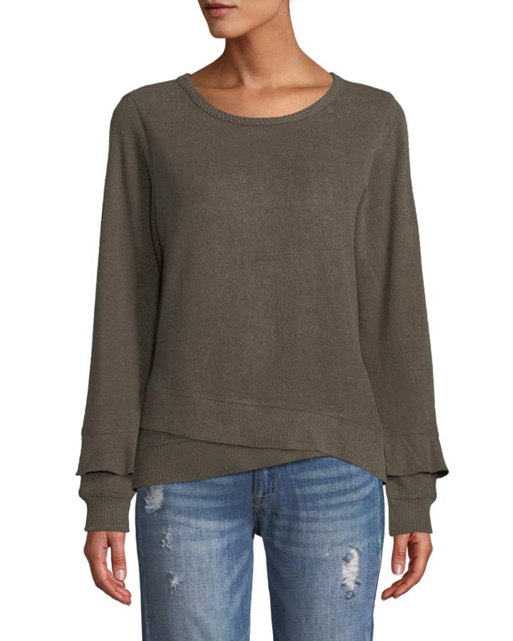 Cross-front Frill-sleeve