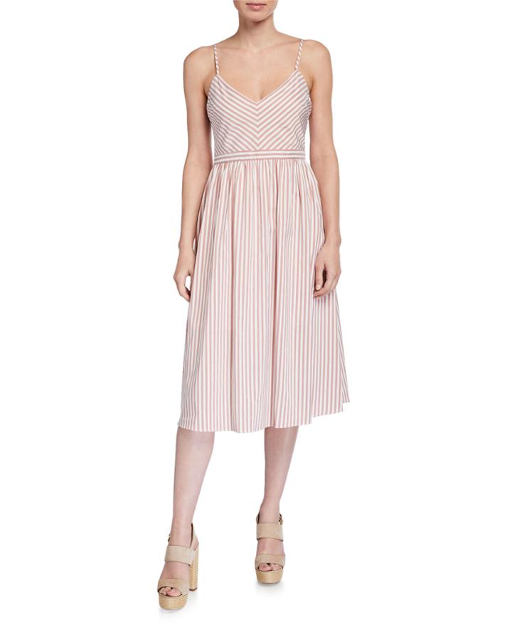 Striped Fit And Flare Dress