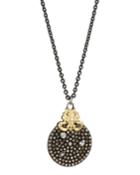 Old World Diamond & Sapphire Pendant Necklace W/