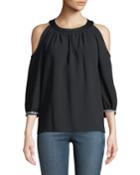 Sicily Cold-shoulder Jewel Cuff Blouse