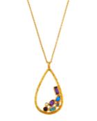 Limited Edition Pointelle Hue Teardrop Pendant Necklace