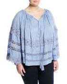 Off-the-shoulder Boho Tasseled Blouse,