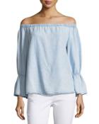 Charlotte Off-the-shoulder Chambray Top