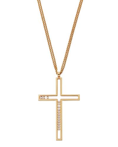 Happy Diamonds 18k Floating Cross Pendant Necklace