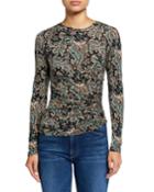 Alaxandra Paisley-print Ruched Top