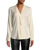Abbia Bow-tab Button-front Blouse