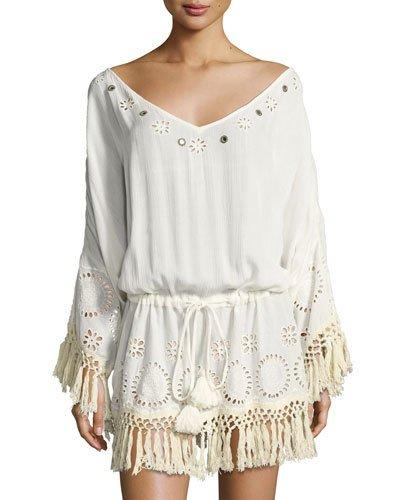 Sequoia Fringe-trim Tunic, White