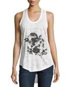 In Pursuit Of Happiness Floral Tank, White