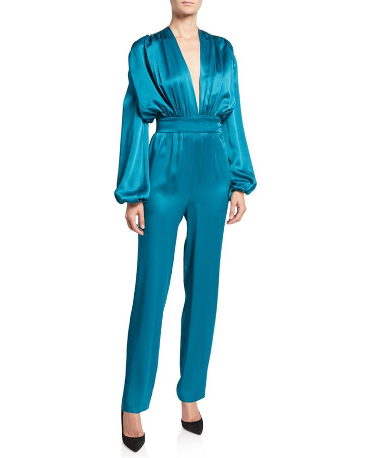 Esmeralda Satin Full-sleeve Jumpsuit