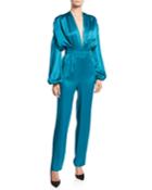 Esmeralda Satin Full-sleeve Jumpsuit