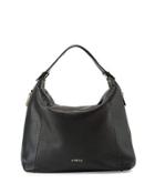 Simplicity Leather Hobo Bag, Onyx/petalo