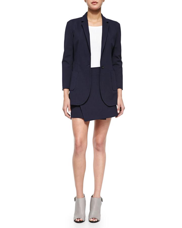 Atm Asymmetric Knit Wrap Skirt, Women's,