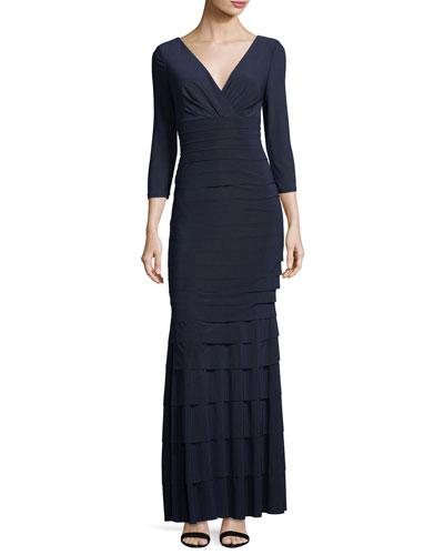 Banded Tier Jersey Gown